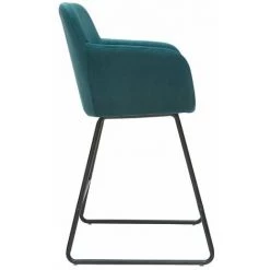 MILIBOO Tabourets De Bar En Velours Bleu Pétrole H65 Cm (lot De 2) AMIKA - Bleu Canard Velours -France MILIBOO Soldes 2022 28420902 4