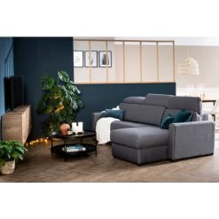 MILIBOO Canapé D'angle Réversible Et Convertible Avec Coffre Et Têtières Ajustables Gris NORO - Gris Clair -France MILIBOO Soldes 2022 28557348 5