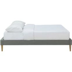 MILIBOO Lit Adulte 160 X 200 Cm Avec Sommier En Tissu Gris AYO - Gris Clair -France MILIBOO Soldes 2022 28676766 3