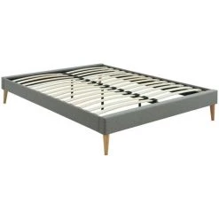 MILIBOO Lit Adulte 160 X 200 Cm Avec Sommier En Tissu Gris AYO - Gris Clair -France MILIBOO Soldes 2022 28676766 4