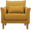 MILIBOO Fauteuil Scandinave Effet Velours Jaune Moutarde Et Hévéa Massif KATE - Jaune Velours -France MILIBOO Soldes 2022 28908100 1