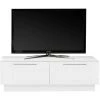 MILIBOO Meuble TV Design Avec Tiroir Et Rangement Blanc Brillant L138 Cm ETERNEL - Blanc -France MILIBOO Soldes 2022 29061791 1