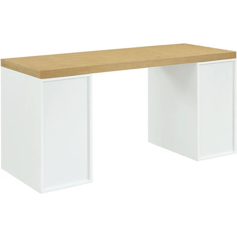 MILIBOO Bureau Scandinave Avec 2 Caissons Fermés Blancs RACKEL - Naturel 6 MILIBOO Bureau Scandinave Avec 2 Caissons Fermés Blancs RACKEL - Naturel – Image 4