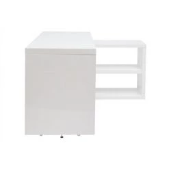 MILIBOO Bureau Design Pivotant Laqué Blanc Brillant L147-217 Cm HALTON - Blanc Laqué -France MILIBOO Soldes 2022 29433356 4