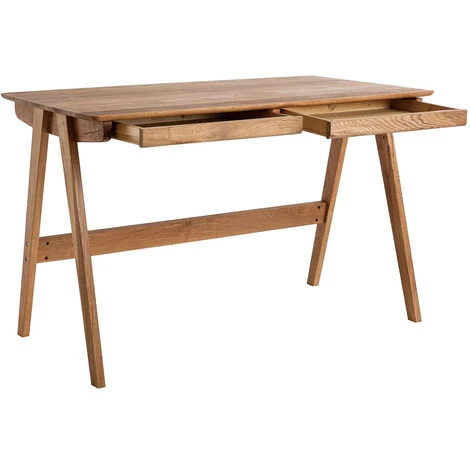 MILIBOO Bureau Avec Tiroirs En Chêne Massif Huilé L120 Cm CASSIA - Chêne Clair 4 MILIBOO Bureau Avec Tiroirs En Chêne Massif Huilé L120 Cm CASSIA - Chêne Clair – Image 2