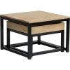 MILIBOO Tables Basses Gigognes Carrées En Manguier Et Métal (lot De 2) FACTORY - Bois Clair / Noir -France MILIBOO Soldes 2022 29476798 1