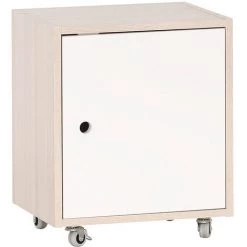 MILIBOO Caisson De Rangement à Roulettes Enfant Blanc Et Bois NOHA - Bois Clair / Blanc