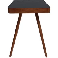 MILIBOO Bureau Connecté Multimédia En Verre Noir Et Noyer CLEVER - Noyer / Noir -France MILIBOO Soldes 2022 29672169 3