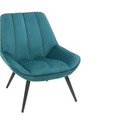 MILIBOO Fauteuil Design En Velours Bleu Pétrole BILLIE - Bleu Canard Velours -France MILIBOO Soldes 2022 30055072 2