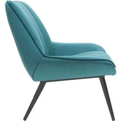 MILIBOO Fauteuil Design En Velours Bleu Pétrole BILLIE - Bleu Canard Velours -France MILIBOO Soldes 2022 30055072 3