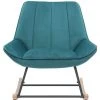 MILIBOO Rocking Chair Design En Velours Bleu Pétrole BILLIE - Bleu Canard Velours -France MILIBOO Soldes 2022 30055076 1