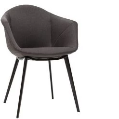 MILIBOO Chaises Design En Tissu Gris Foncé Et Métal (lot De 2) TAYA - Gris Foncé -France MILIBOO Soldes 2022 30055079 3