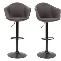 MILIBOO Tabourets De Bar Design Réglables Gris Foncé (lot De 2) TAYA - Gris Foncé