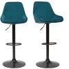 MILIBOO Tabourets De Bar Design Réglables Velours Bleu Pétrole (lot De 2) HOLO - Bleu Pétrole Velours -France MILIBOO Soldes 2022 30055087 1