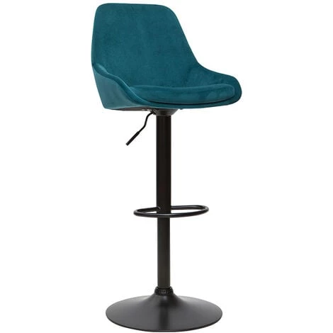MILIBOO Tabourets De Bar Design Réglables Velours Bleu Pétrole (lot De 2) HOLO - Bleu Pétrole Velours 5 MILIBOO Tabourets De Bar Design Réglables Velours Bleu Pétrole (lot De 2) HOLO - Bleu Pétrole Velours – Image 3