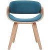 MILIBOO Chaise Design Tissu Bleu Canard Et Bois Clair BENT - Bleu Canard -France MILIBOO Soldes 2022 30279045 1