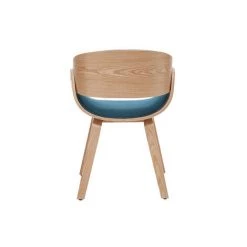 MILIBOO Chaise Design Tissu Bleu Canard Et Bois Clair BENT - Bleu Canard -France MILIBOO Soldes 2022 30279045 4