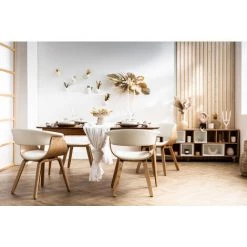 MILIBOO Chaise Design Tissu Bleu Canard Et Bois Clair BENT - Bleu Canard -France MILIBOO Soldes 2022 30279045 5