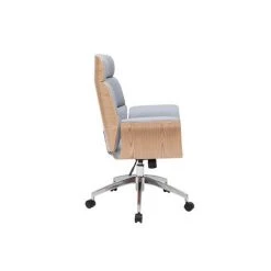 MILIBOO Fauteuil De Bureau Design En Tissu Gris Et Bois Clair ELON - Gris Clair -France MILIBOO Soldes 2022 30279056 3