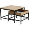 MILIBOO Tables Basses Gigognes Carrées En Manguier Massif Et Métal (lot De 2) RACK - Bois Clair / Noir