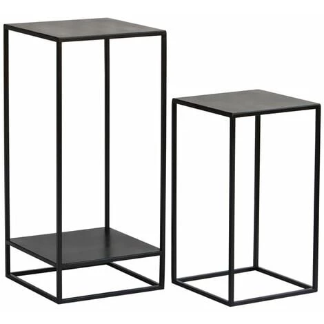 MILIBOO Sellettes Gigognes En Métal Noir (lot De 2) IGGY - Noir 3 MILIBOO Sellettes Gigognes En Métal Noir (lot De 2) IGGY - Noir