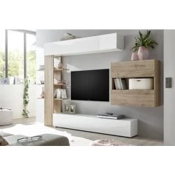 MILIBOO Composition TV Murale Finitions Bois Clair Et Blanc L184 ETERNEL - Chêne Clair 7 MILIBOO Composition TV Murale Finitions Bois Clair Et Blanc L184 ETERNEL - Chêne Clair -France MILIBOO Soldes 2022 30865598 3