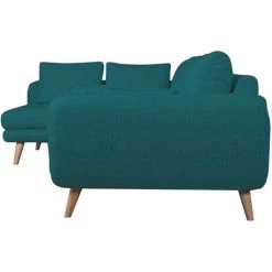 MILIBOO Canapé D'angle Gauche Scandinave 5 Places Bleu Paon CREEP - Bleu Pétrole -France MILIBOO Soldes 2022 30911098 3