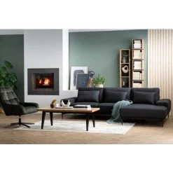 MILIBOO Canapé D'angle Droit Design En Tissu Gris Foncé Avec Dossier Ajustable KONRAD - Gris Foncé -France MILIBOO Soldes 2022 31497200 5