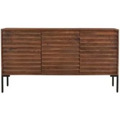 MILIBOO Buffet 3 Portes En Manguier Massif Et Métal ONDA - Noyer