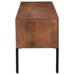 MILIBOO Meuble TV 3 Portes En Manguier Massif Et Métal L120 ONDA - Noyer -France MILIBOO Soldes 2022 31928378 3