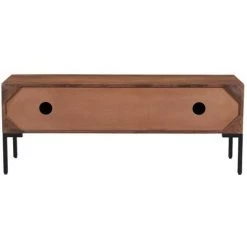 MILIBOO Meuble TV 3 Portes En Manguier Massif Et Métal L120 ONDA - Noyer -France MILIBOO Soldes 2022 31928378 4