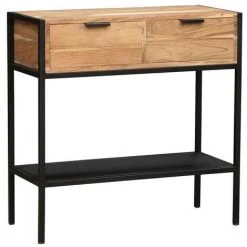 MILIBOO Console En Acacia Et Métal Noir 2 Tiroirs ARTHUS - Bois Brut -France MILIBOO Soldes 2022 31956300 2