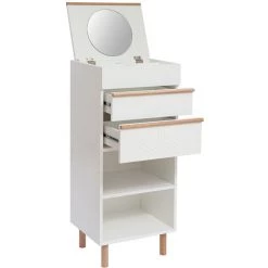 MILIBOO Meuble D'entrée Coiffeuse Avec Rangement Blanc Et Bois DARINA - Blanc -France MILIBOO Soldes 2022 36333425 3