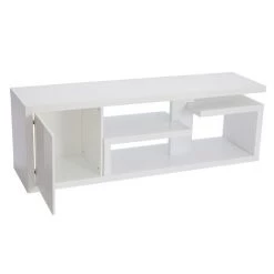 MILIBOO Meuble TV Design Laqué Blanc Brillant L150 Cm HALTON - Blanc Laqué -France MILIBOO Soldes 2022 36333428 2