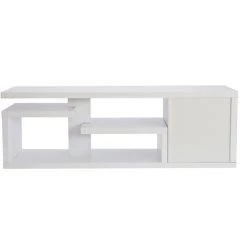 MILIBOO Meuble TV Design Laqué Blanc Brillant L150 Cm HALTON - Blanc Laqué -France MILIBOO Soldes 2022 36333428 4