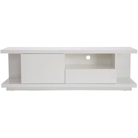 MILIBOO Meuble TV Design Blanc Laqué Brillant L150 Cm KARY - Blanc Laqué 3 MILIBOO Meuble TV Design Blanc Laqué Brillant L150 Cm KARY - Blanc Laqué