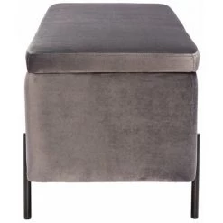 MILIBOO Banc Coffre En Velours Gris Foncé ADONIS - Gris Foncé Velours -France MILIBOO Soldes 2022 36333512 3