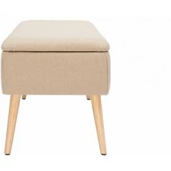 MILIBOO Banc Coffre En Tissu Beige Et Bois Clair LARS - Beige Naturel -France MILIBOO Soldes 2022 36333528 4