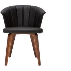 MILIBOO Chaise Design Noir Et Bois Foncé ALBIN - Noyer / Noir