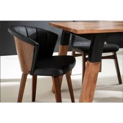 MILIBOO Chaise Design Noir Et Bois Foncé ALBIN - Noyer / Noir -France MILIBOO Soldes 2022 36333629 5