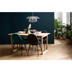 MILIBOO Table à Manger Scandinave Extensible Placage Chêne Rectangulaire L160-240 Cm LAHO - Chêne Clair -France MILIBOO Soldes 2022 36333692 5