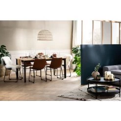 MILIBOO Table à Manger Extensible Placage Chêne Et Métal L162-232 Cm MEEVLA - Chêne Clair 11 MILIBOO Table à Manger Extensible Placage Chêne Et Métal L162-232 Cm MEEVLA - Chêne Clair -France MILIBOO Soldes 2022 36333698 5