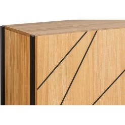 MILIBOO Buffet Design Avec Motif Gravé Chêne Et Métal Noir L175 Cm ICODE - Chêne Clair -France MILIBOO Soldes 2022 36333701 4