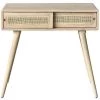 MILIBOO Console Avec Rangement En Manguier Massif Et Cannage L80 Cm ACANGE - Naturel