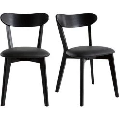 MILIBOO Chaises Vintage Noires (lot De 2) DOVE - Noir Carbone