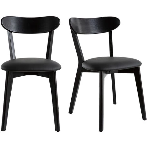 MILIBOO Chaises Vintage Noires (lot De 2) DOVE - Noir Carbone 3 MILIBOO Chaises Vintage Noires (lot De 2) DOVE - Noir Carbone