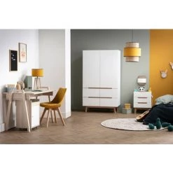 MILIBOO Lampe à Poser Scandinave Jaune Avec Piètement Croisé Bois MANON - Jaune -France MILIBOO Soldes 2022 36333902 2