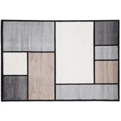 MILIBOO Tapis Design Blanc, Beige Et Gris 160 X 230 Cm CUBIK - Multicolore