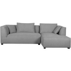 MILIBOO Canapé D'angle Droit Moderne Modulable Tissu Gris Clair PLURIEL - Gris Clair
