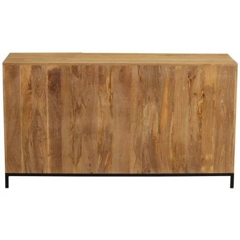 MILIBOO Buffet Industriel 3 Portes En Manguier Massif Et Métal YPSTER - Bois Clair / Noir 5 MILIBOO Buffet Industriel 3 Portes En Manguier Massif Et Métal YPSTER - Bois Clair / Noir – Image 3